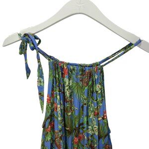 Culture Halter  dress midi length floral and animal print  size medium